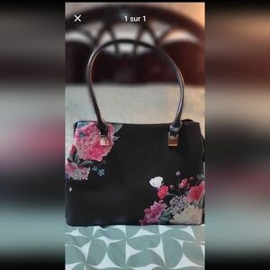 Floral Black Handbag New